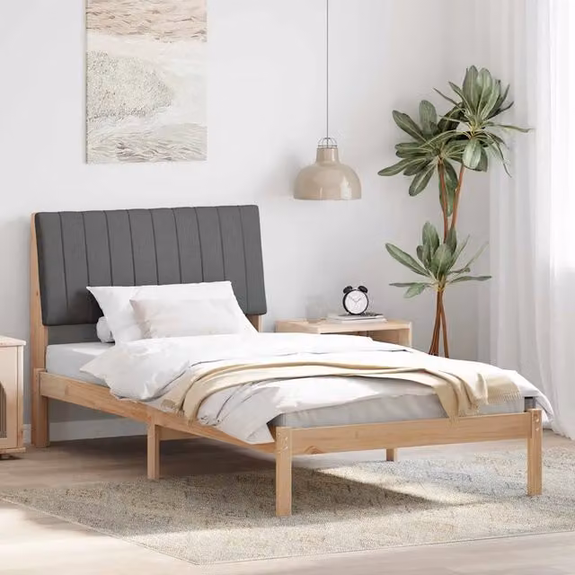 Struttura del letto con giroletto in pino massello marrone L 100 x P 200 cm