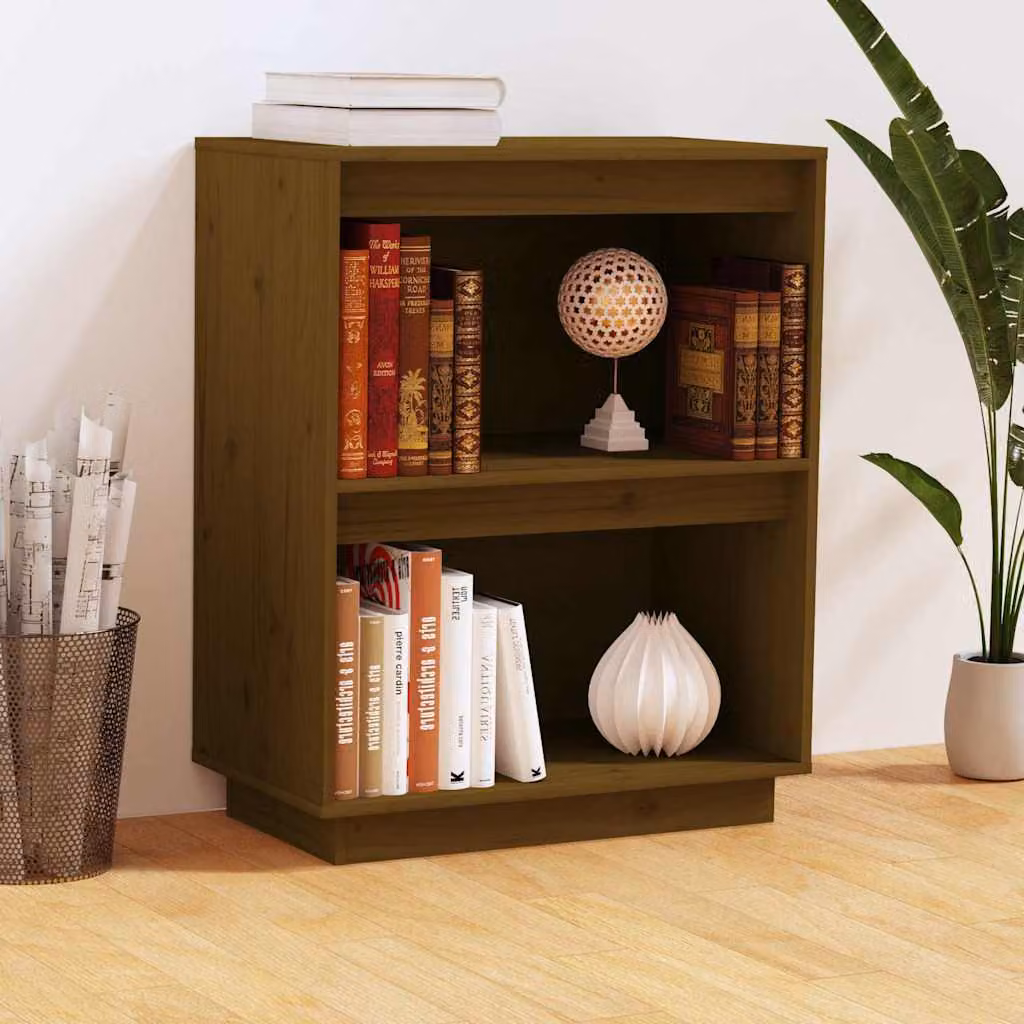 Consolle Mobile vidaXL in Legno di Pino Massello, Colore Marrone Ambrato, L 60 x P 34 x H 75 cm