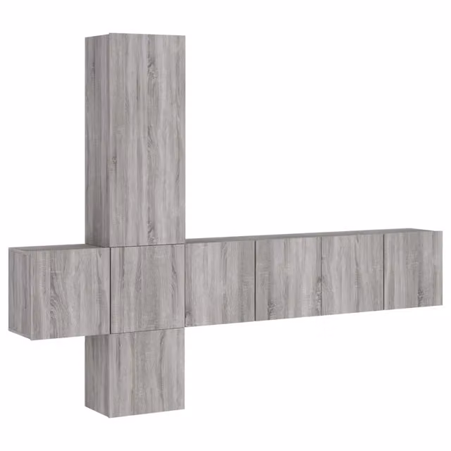 Mobili TV a Muro 5pz | Armadietto TV | Mobile Porta TV Grigio Sonoma in Legno Multistrato