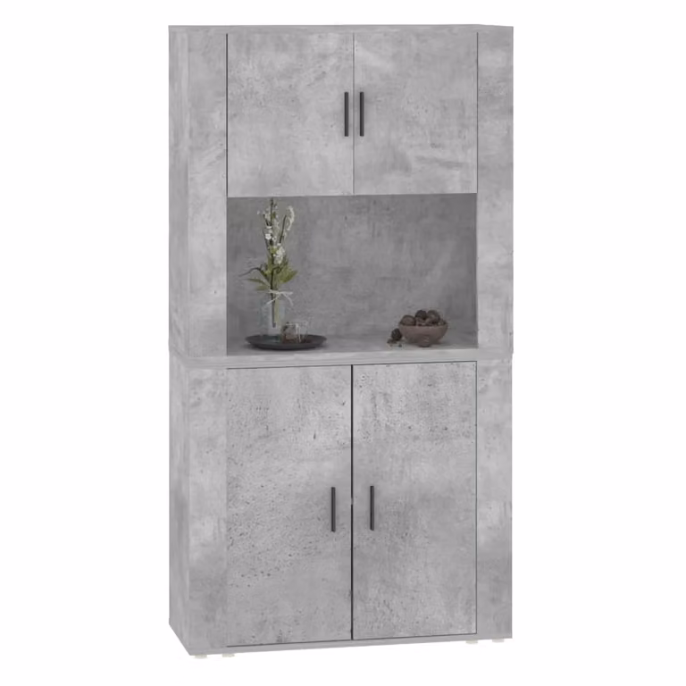 Credenza Grigio Cemento in Legno Multistrato