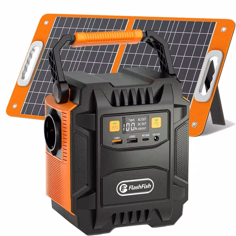 Stazione di ricarica portatile e generatore solare - A201 - 172,8 Wh agli ioni di litio - 200 W CA 230 V con presa UE - Pannello solare da 60 W - USB-C PD 18 W e 12 V CC - 1,7 kg
