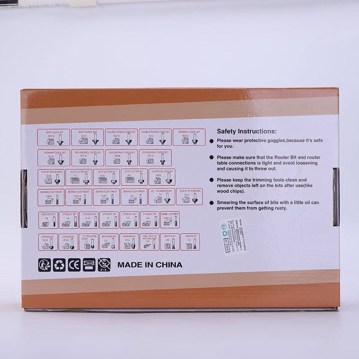 35 pezzi, set di frese con gambo da 6,35 mm (1/4 di pollice), con inserti in metallo duro al tungsteno carburo (TCT) - frese per legno