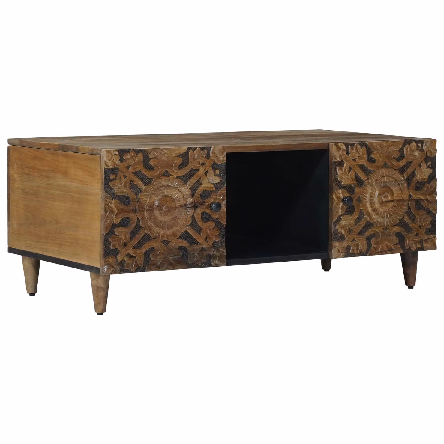 vidaXL Tavolino da salotto moderno in legno di mango e metallo marrone L: 100 cm, P: 54 cm, H: 40 cm