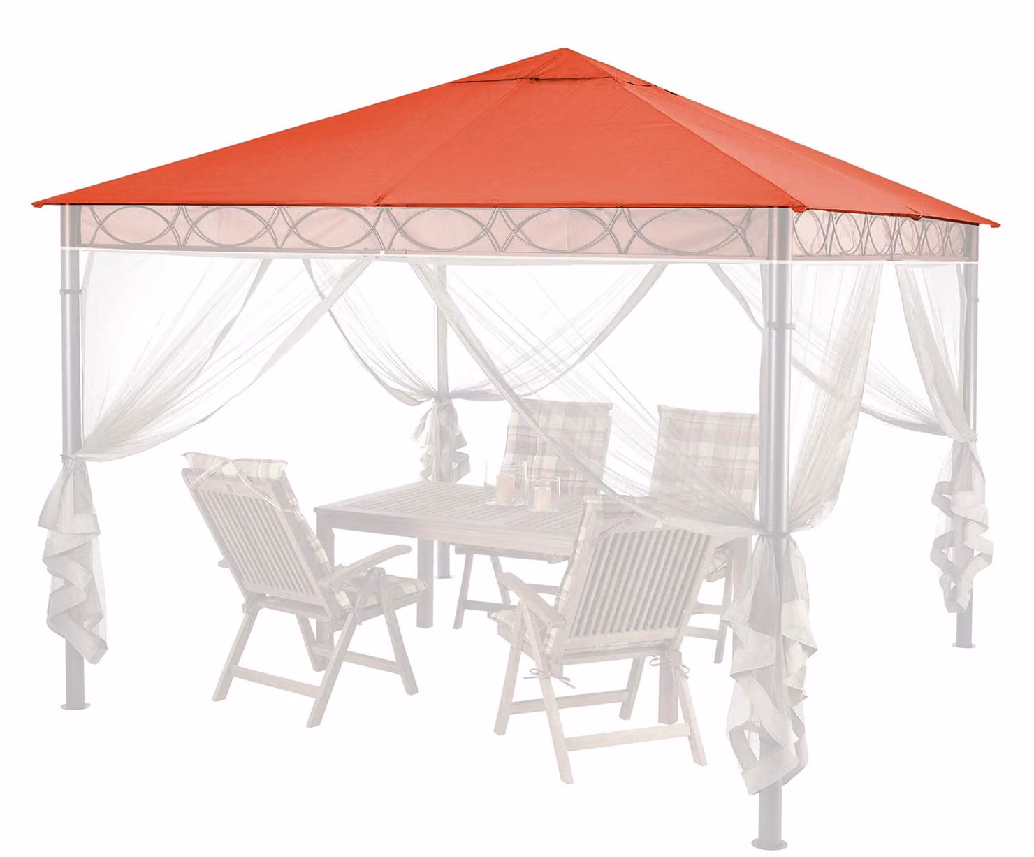 Tetto di ricambio per gazebo da giardino, dimensioni 3x3 metri, colore rosso-arancio