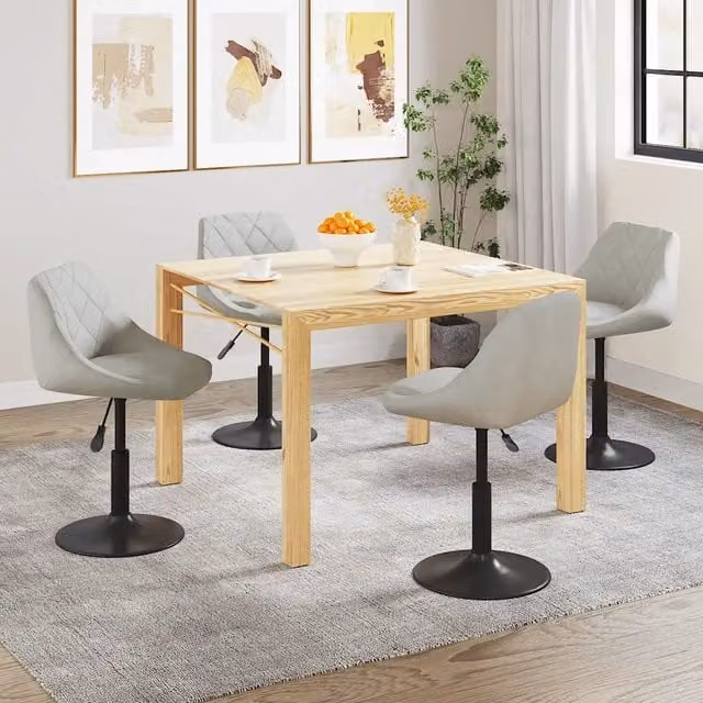 Sedie da Pranzo Girevoli 4 pz Grigio Chiaro in Velluto 3088791