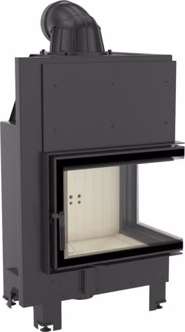 Inserto per caminetto in acciaio KRATKI MBZ destro 13 kW Ø 200 con molla per porta