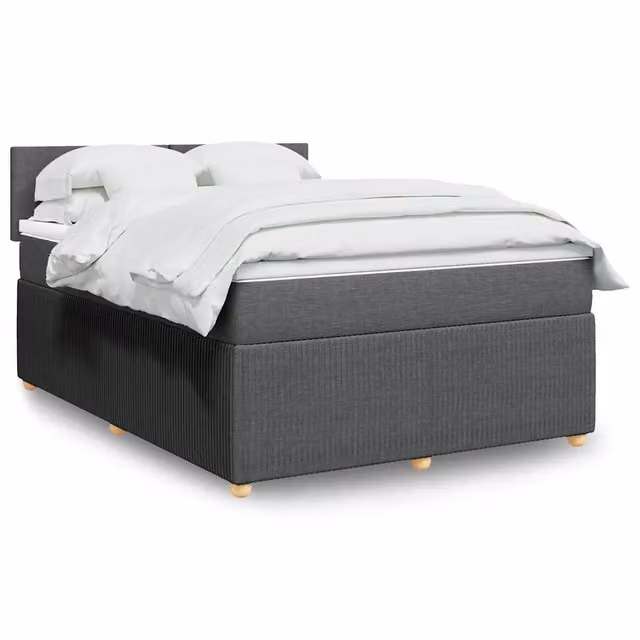 Letto con Giroletto a Molle e Materasso vidaXL, Grigio e Bianco, L 160 cm x P 200 cm