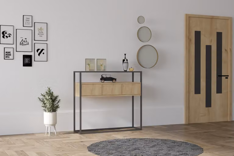 Skye Decor, Guarda - Sapphire, console, zaffiro, 100 % MELAMINE COATED SLIPBOARD, 90 x 34 x 70 cm