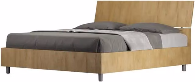 Letto matrimoniale senza rete 160x200 testata inclinata quercia Demas
