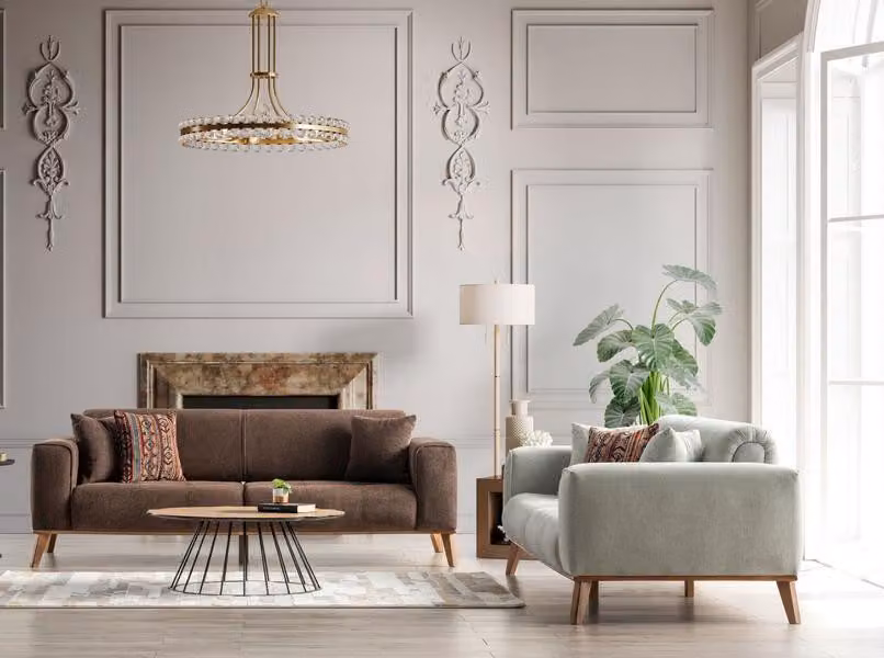 Stilvolle 3+3 Sofagarnitur Komfortables Design Sofa Couch Wohnenzimmer