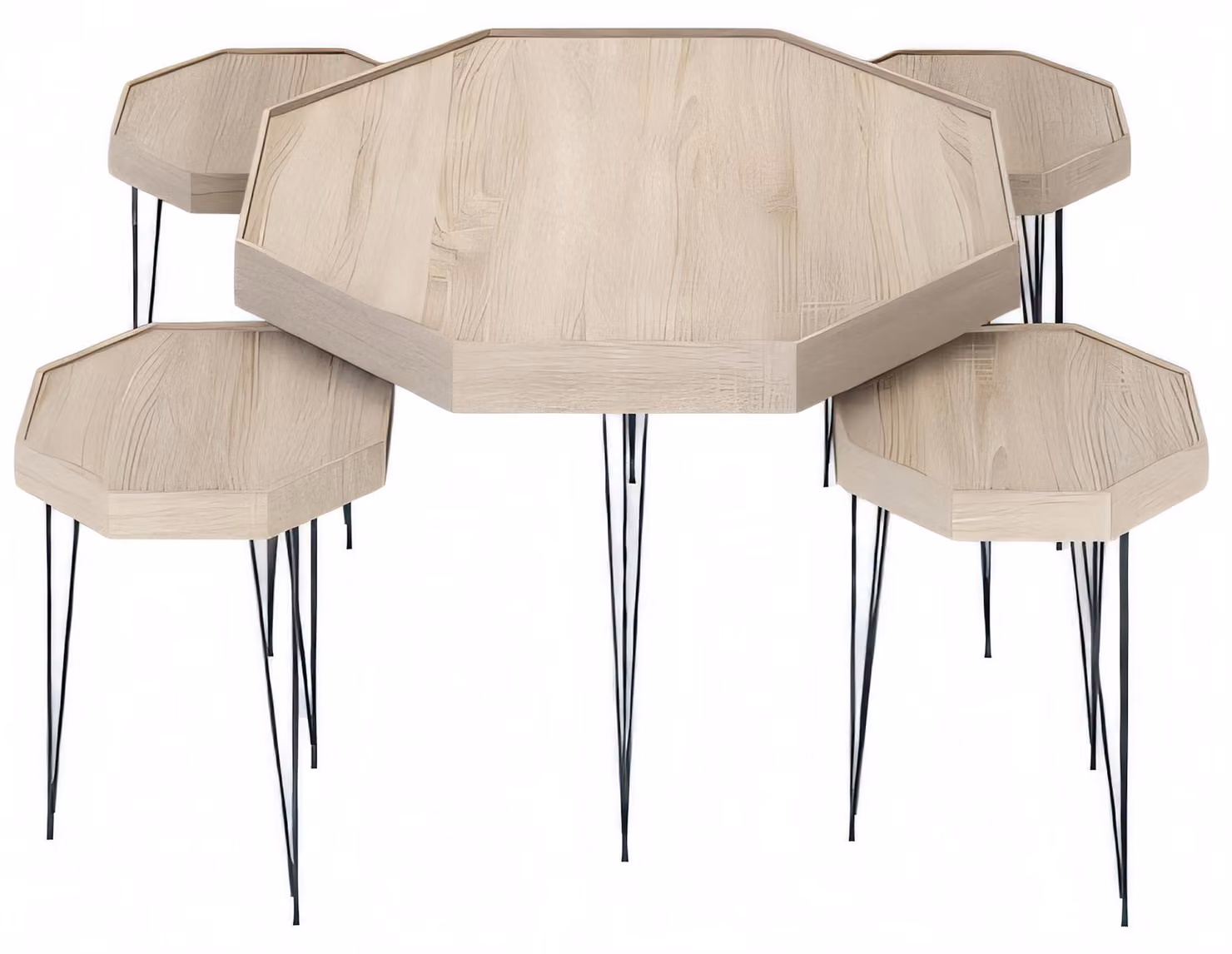 Eleganter Beistelltisch und Couchtisch aus Holz in Beige