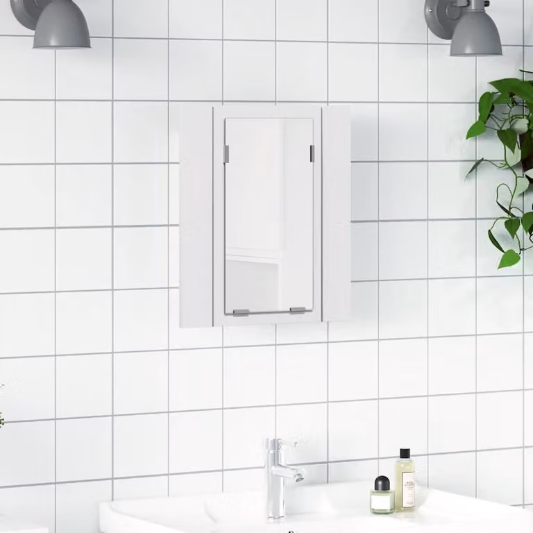 Specchio da bagno con LED vidaXL, colore bianco, L 40 cm x P 12 cm x H 45 cm