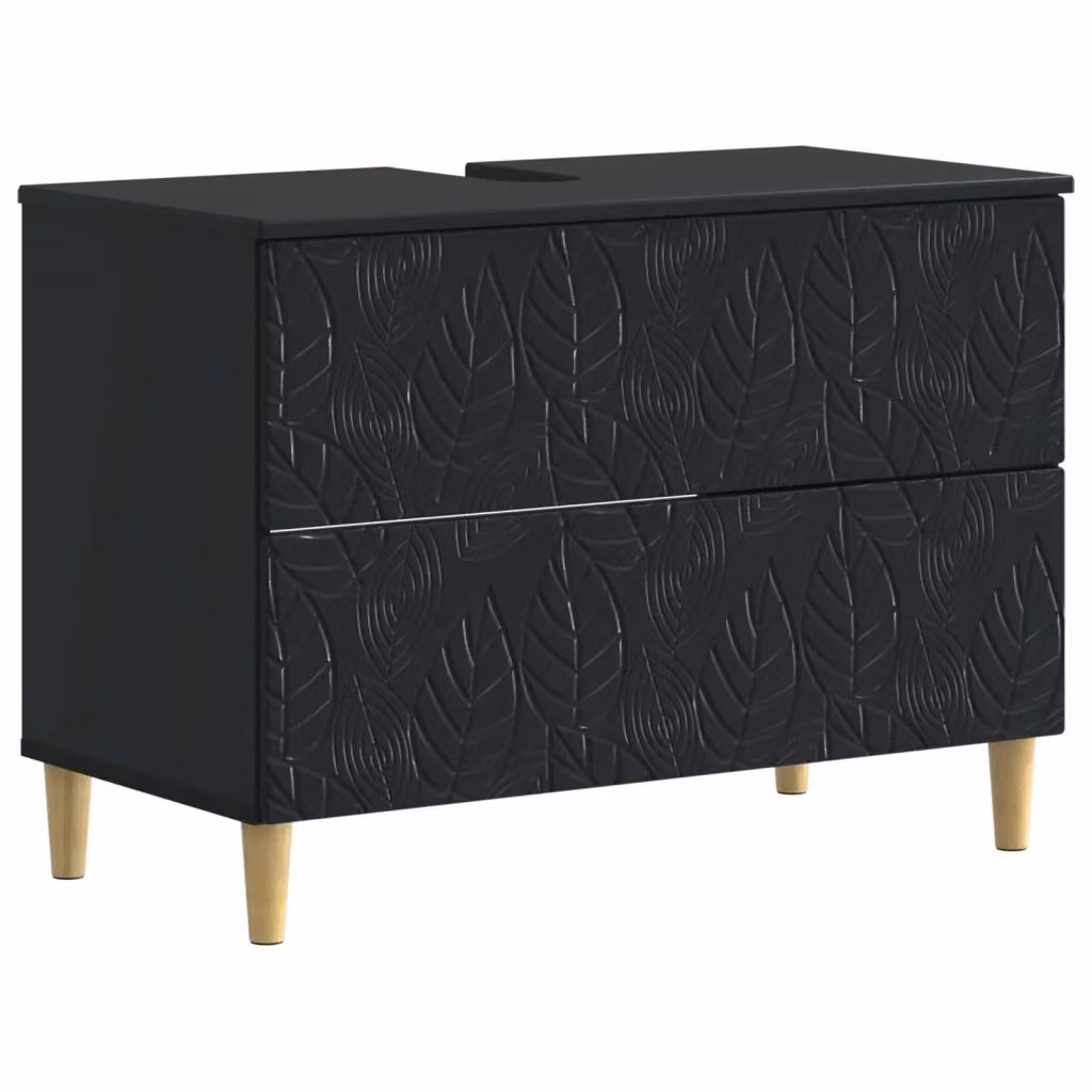 Armadio per lavabo da bagno moderno vidaXL nero L: 82 cm, P: 41 cm, H: 59 cm – 2
