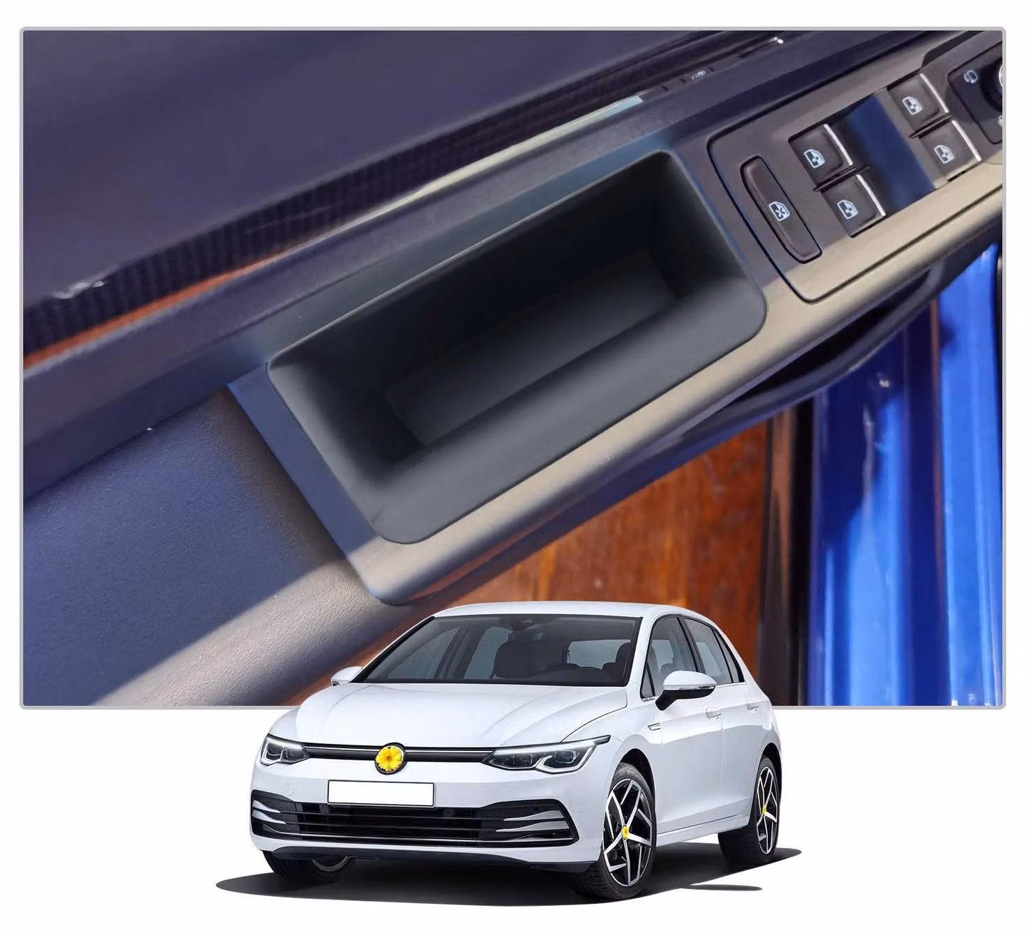 Set di 4 contenitori portaoggetti per Volkswagen Golf 8, modelli dal 2020 al 2025