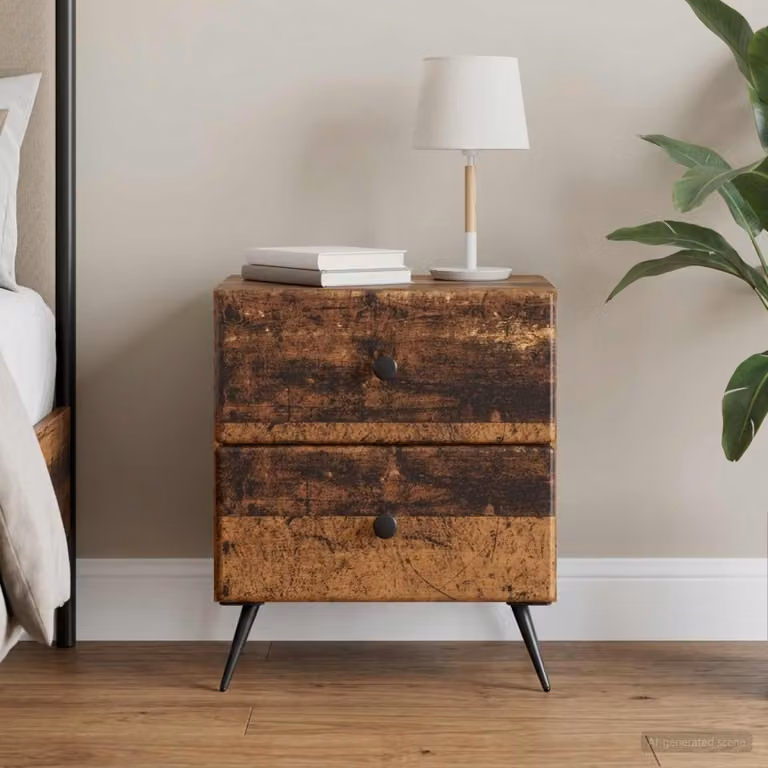 Armadio da notte vidaXL in legno antico marrone L: 43 cm, P: 34,5 cm, H: 47,5 cm