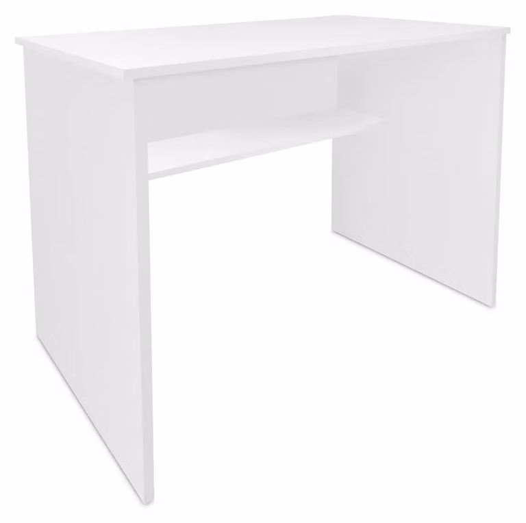 Solidchoice - Scrivania da computer bianca con spazio contenitore