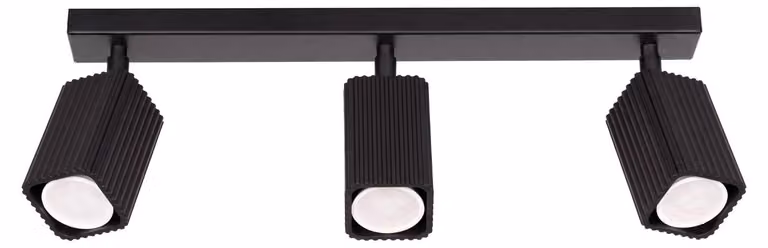Plafoniera RAYO 3L nera 3xGU10 10W alluminio 16,5x6x45cm Sollux Lighting