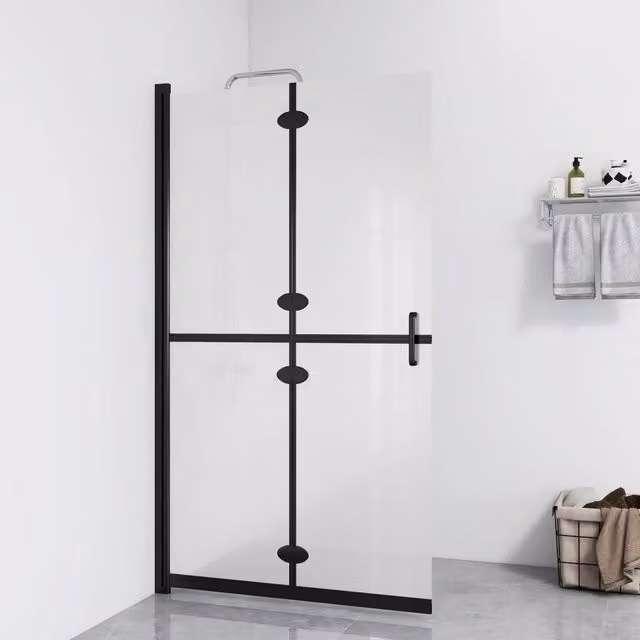 Parete per Doccia Walk-in Pieghevole in Vetro ESG 110x190 cm 151196