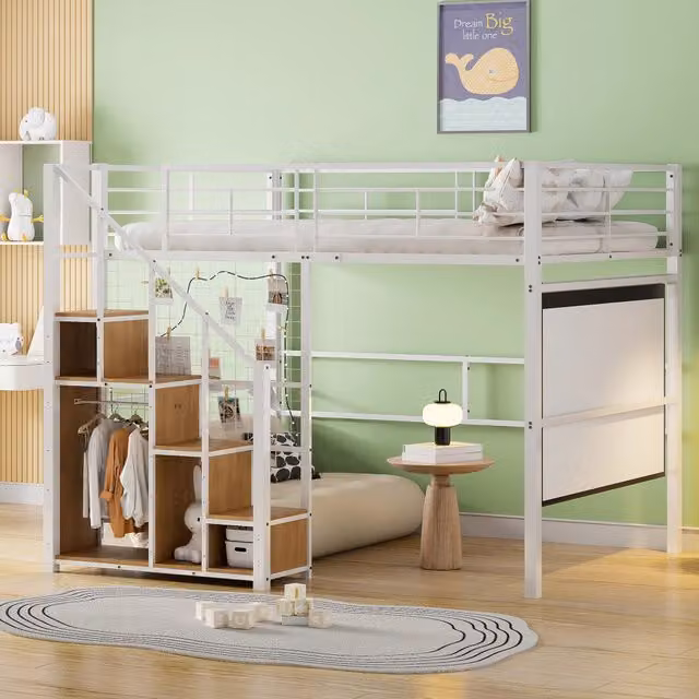 Letto a soppalco ¨C Minimal ¨C bianco metallo 140x200cm