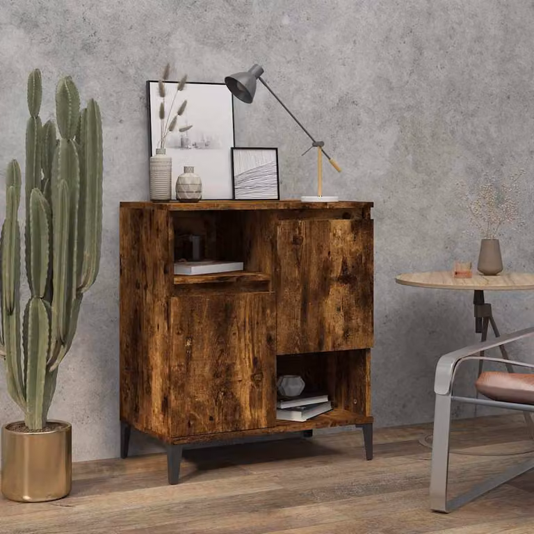 Credenza vidaXL in Legno Rovere Fumo, Design Classico con Montaggio a Parete, L: 60 cm, P: 35 cm, H: 70 cm