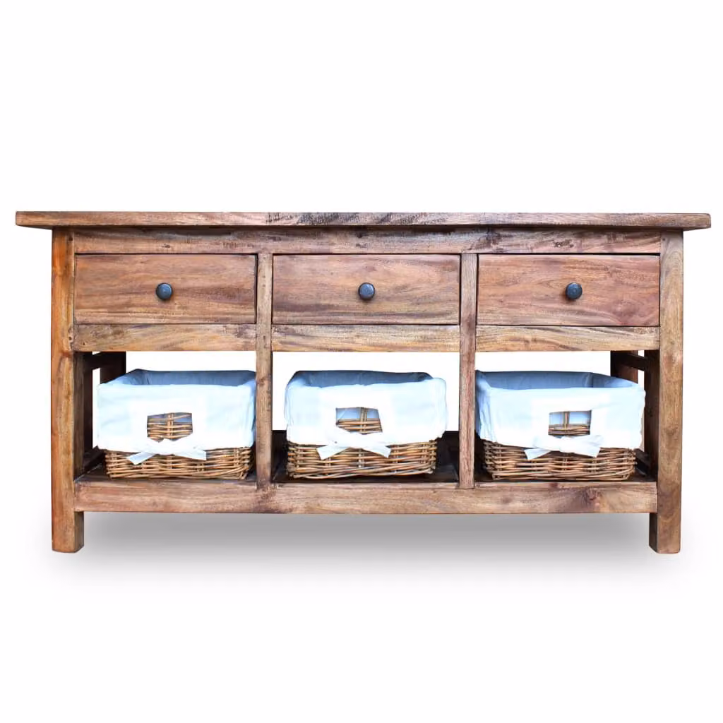 Credenza in Legno Massello di Mogano 100x30x50 cm