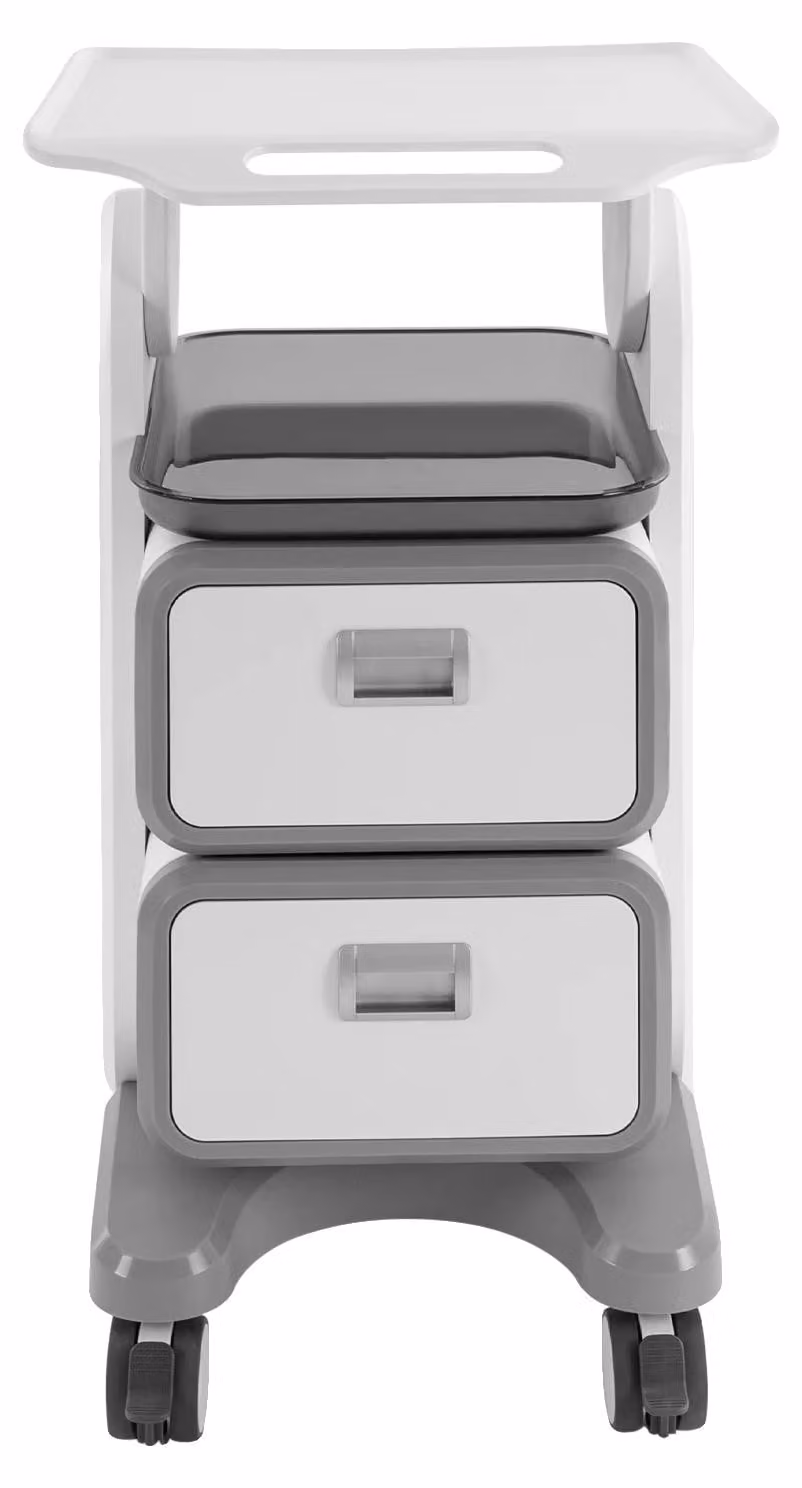 Carrello medico, contenitore multifunzionale, design resistente, colore bianco