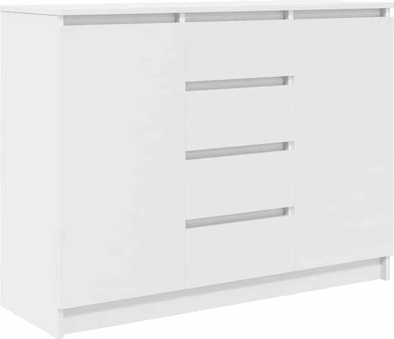 Credenza con Cassetti Bianco 100,5x35x76cm in Legno Multistrato
