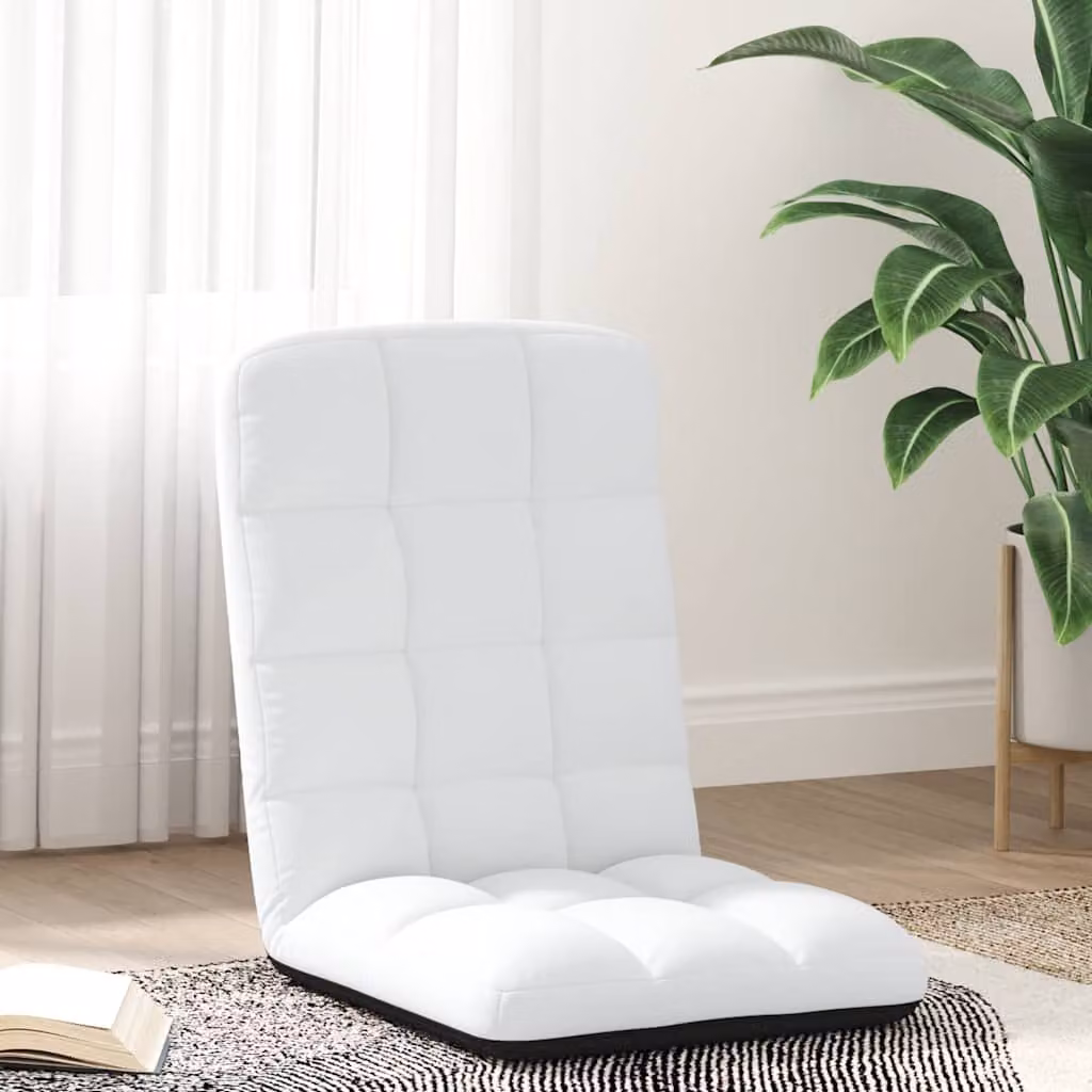 Sedia da terra pieghevole vidaXL in tessuto bianco con struttura in metallo L: 71 cm, P: 51 cm, H: 62 cm