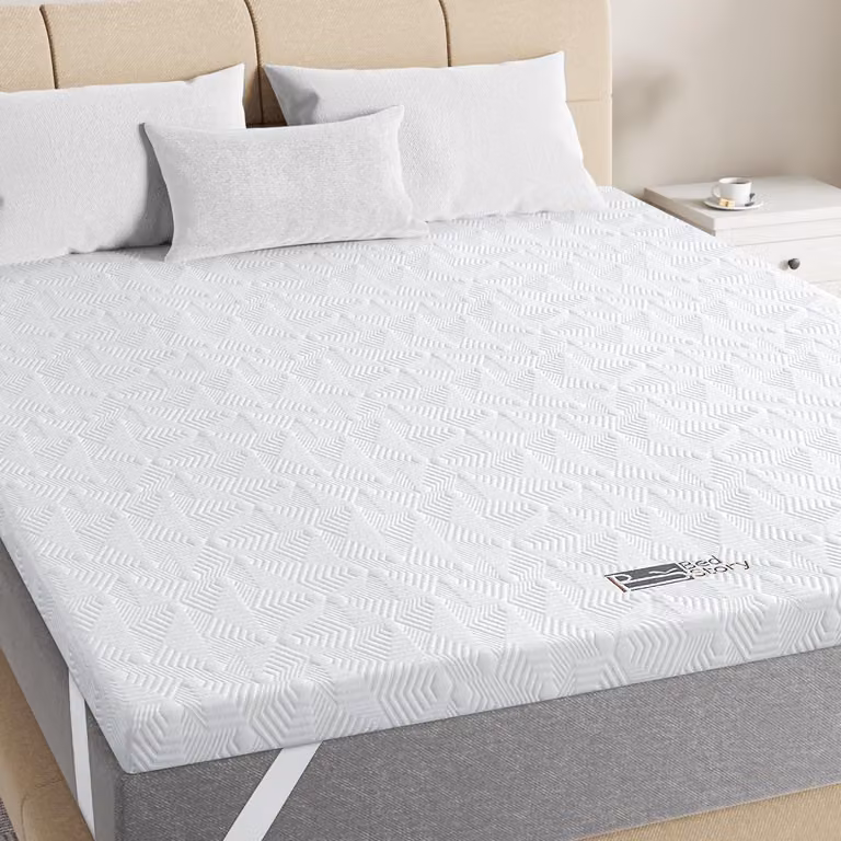 Topper per materasso, dimensioni 140x200 cm, spessore 5 cm, realizzato in schiuma fredda, con 7 zone di comfort, durezza H3/H4