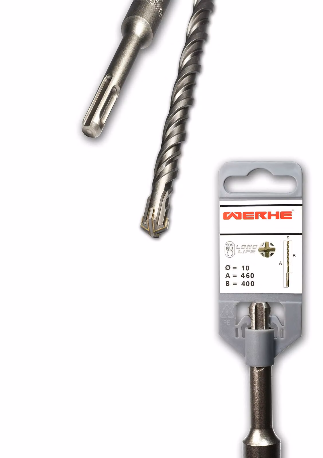 WERHE SDS PLUS punta a croce per calcestruzzo 10x460 mm