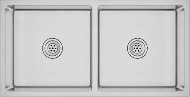 Lavello da cucina in acciaio inox lavorato a mano CFW8921986 colore argento L: 86,5 cm, P: 44,0 cm, H: 20,0 cm – 1