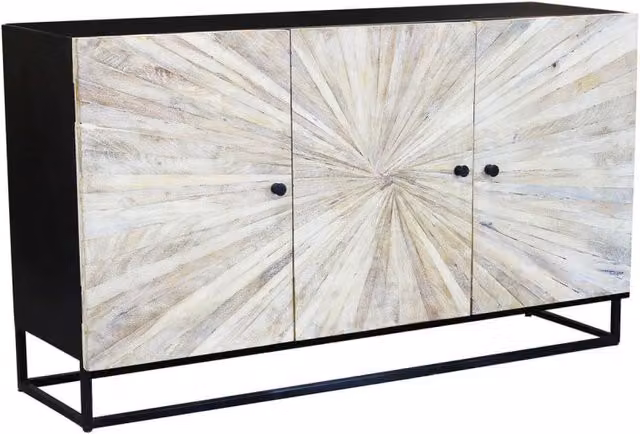 Madia 3 ante per soggiorno Industrial in Legno Metallo cm 150x45x80 - GOMER