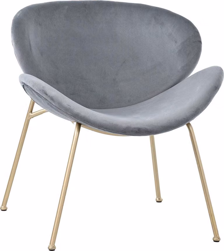 Set di 2 sedie da pranzo - Eleganti sedie in velluto - con gambe in metallo dorato - design lussuoso e confortevole