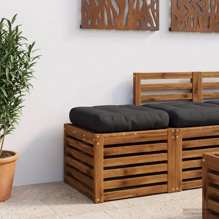 Cuscino per sedia vidaXL VIANEN in poliestere nero con rivestimento rimovibile e lavabile