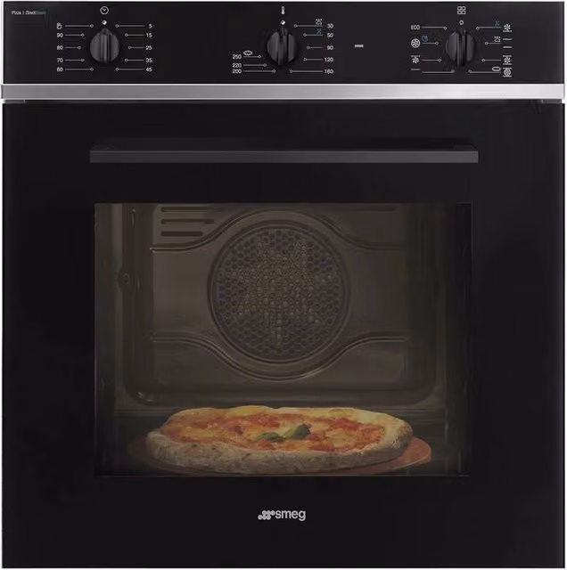 Smeg SF64M3S1PZB Classic Forno da incasso elettrico da 65 L Classe A con funzione Pizza DirectSteam e VaporClean, colore Nero, L/P/H: 59,7 x 59,7 x 54,8 cm