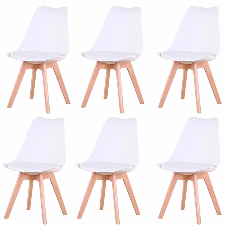 Sedie da pranzo – Set di 6 – Sedie a cono in stile mid-century con gambe in legno