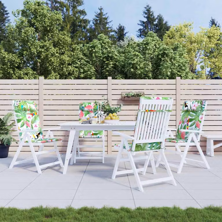 Set di 4 cuscini per sedia con schienale alto vidaXL in tessuto Oxford multicolore, traspiranti e idrorepellenti con imbottitura in schiuma