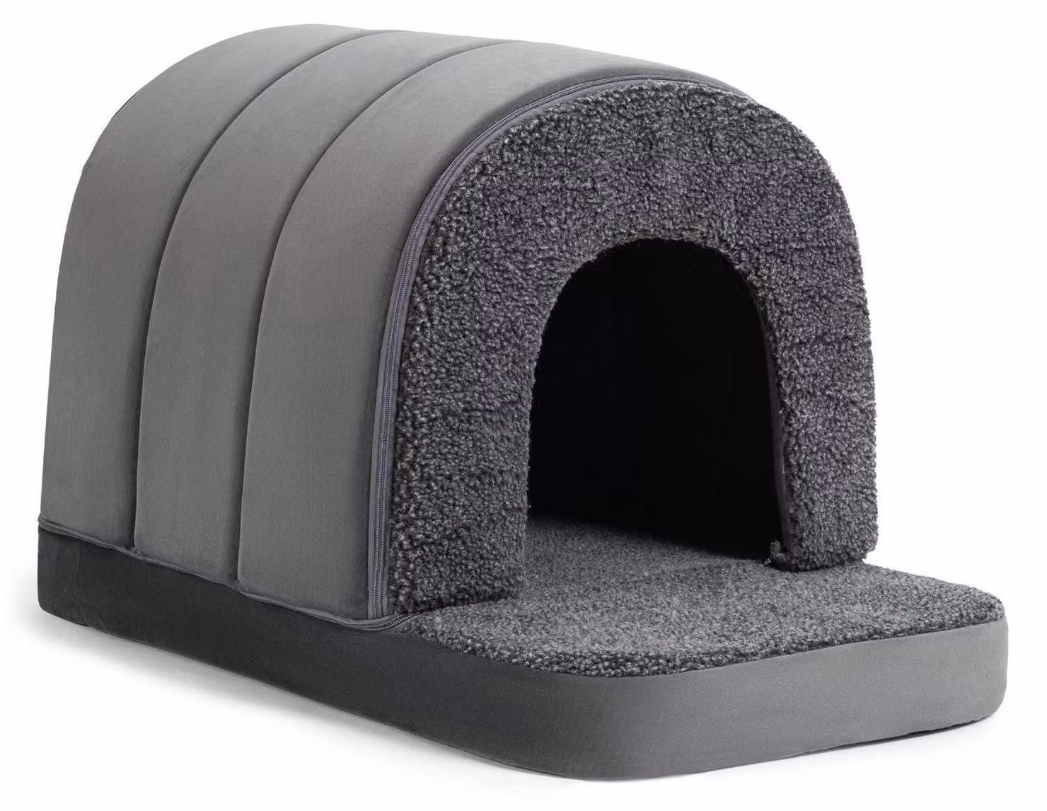 Cuccia ortopedica per cani, taglia XL, grigia, dimensioni 104x68 cm, imbottitura in schiuma da 7,6 cm, base removibile