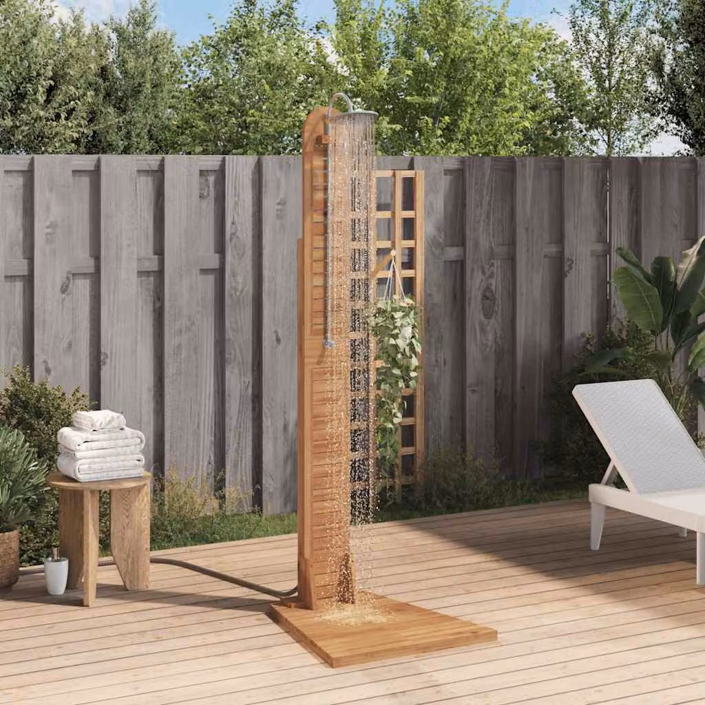 Maison Exclusive - Doccia da esterno in legno massello di teak, dimensioni 70x75x204 cm