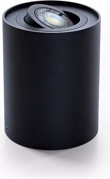 Plafoniera GAMA-SR Faretto a superficie Lampada Apparecchio a superficie Ø96mm Faretto orientabile a 45° Rotondo Alluminio nero con attacco GU10