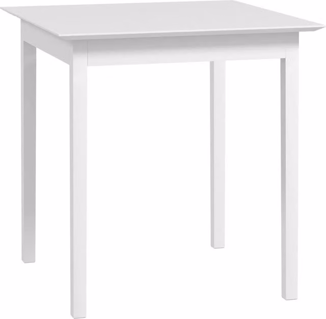 Tavolo da pranzo quadrato in legno bianco 75x75x76 cm per 2 persone, adatto per cucina e sala da pranzo
