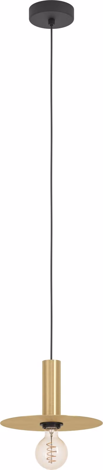 Lampadario A Sospensione Moderno Escandell Acciaio Nero Ottone 1 Luce E27