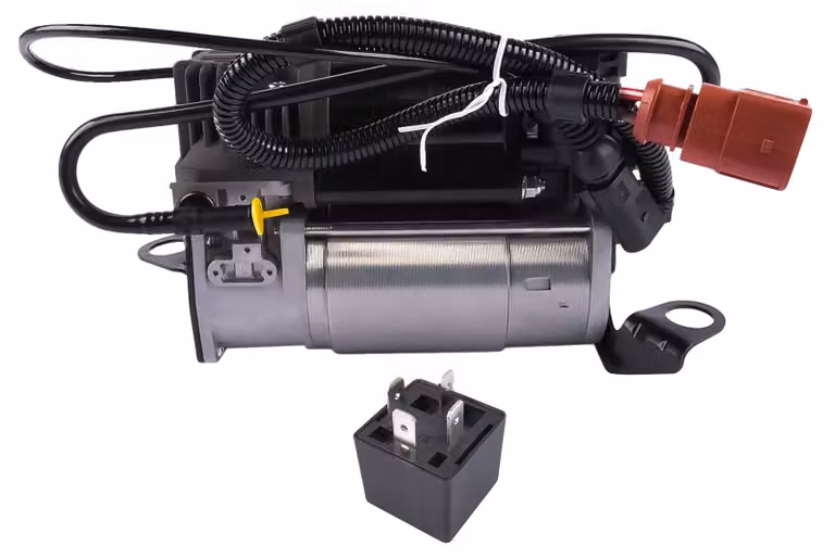Compressore per sospensioni pneumatiche, qualità originale, con struttura a semi-scatola, compatibile con Audi A6 C6, codici produttore: 4F0616006, 4F0616005D