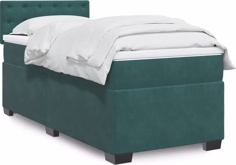 Maison Exclusive - Letto boxspring con materasso verde scuro 100x200 cm velluto