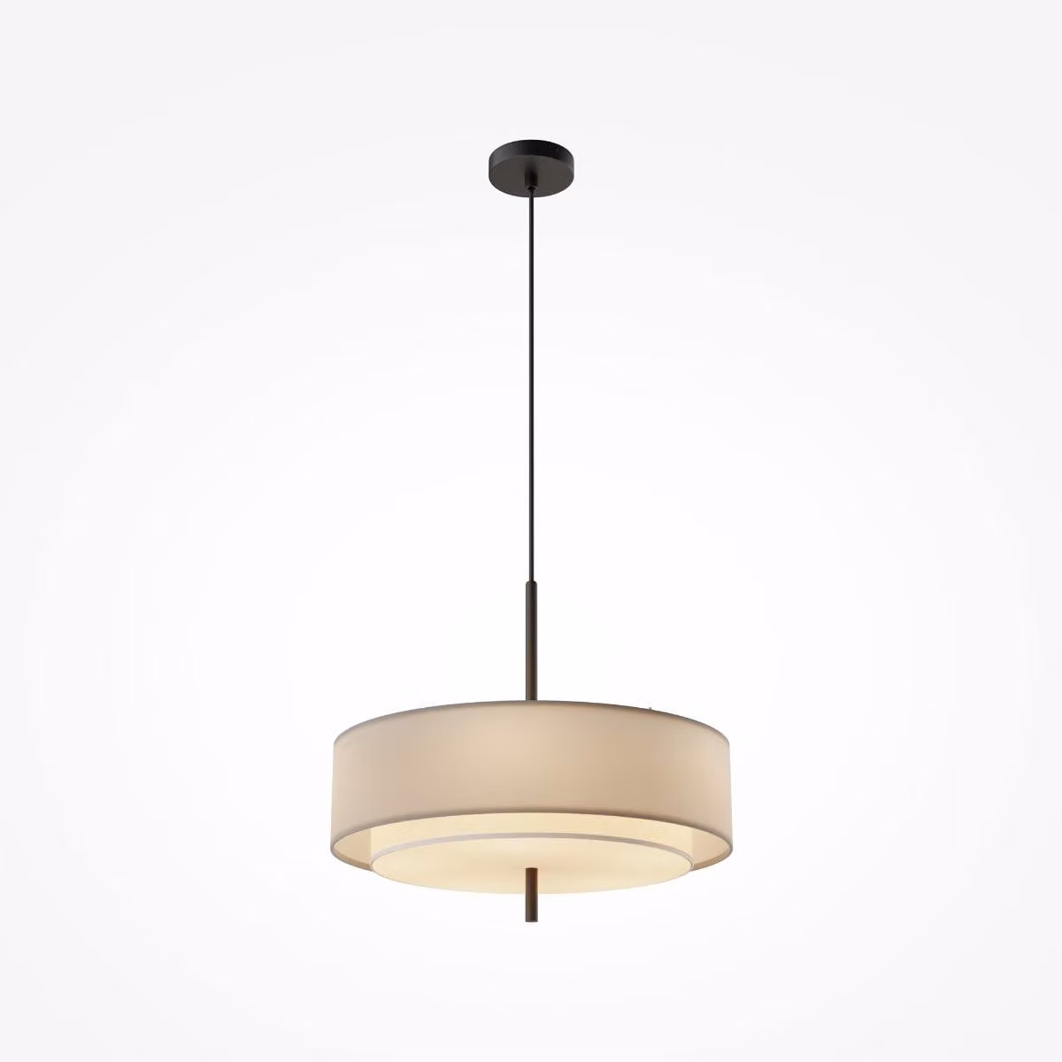 Lampada a sospensione con paralume rotondo BERGAMO grigio-nero-bianco 5xE27x60W in tessuto, dimensioni: 346x50x50 cm, IP20, Maytoni