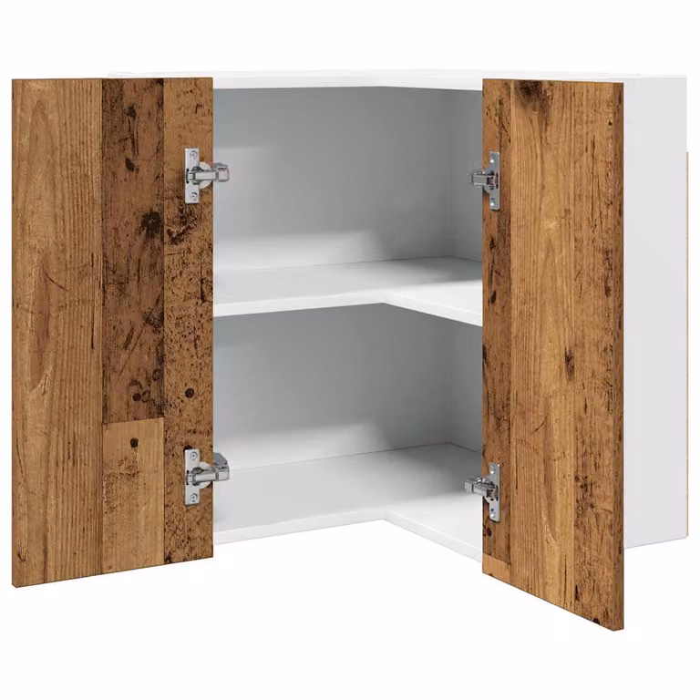 Pensile Angolare da Cucina vidaXL Lyon in Legno Vecchio Marrone L: 57 cm, P: 57 cm, H: 60 cm