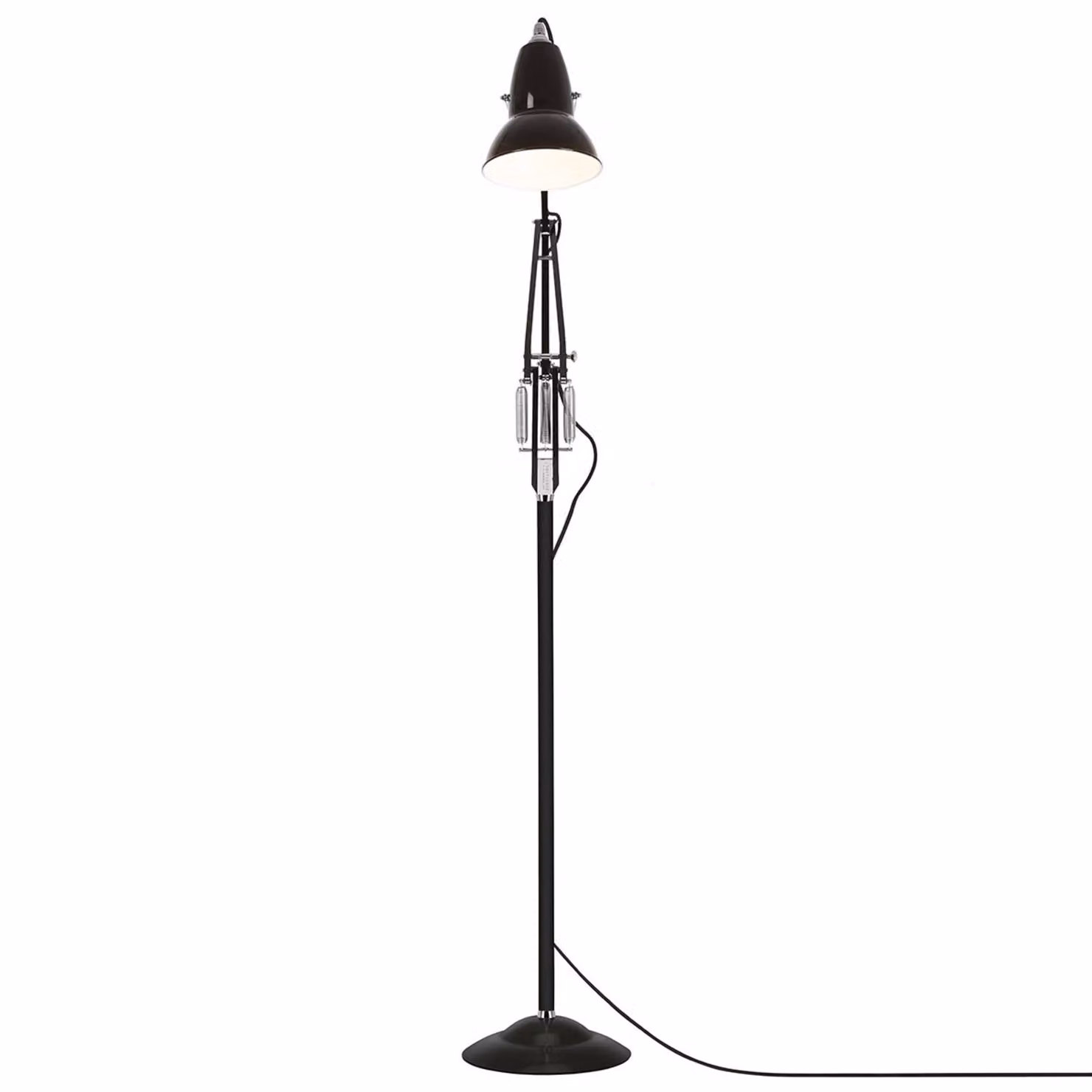 Anglepoise Lampada da terra a LED Original 1227, Nero, Soggiorno / Sala da pranzo, Alluminio, Industriale, Lampada LED da terra