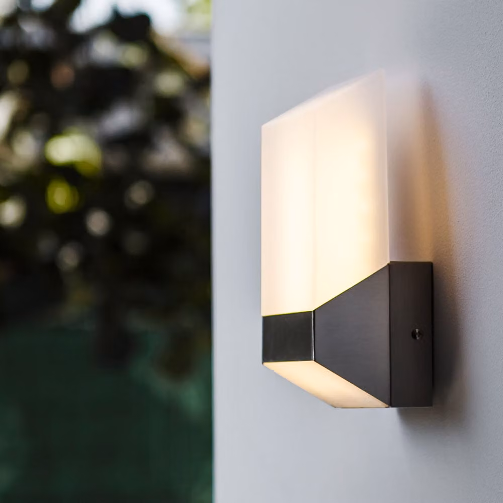 Eco-Light LED lampada da parete per esterni Flat silver IP54 6W 600lm bianco caldo 3000K