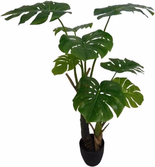 Set di 4 Piante Sintetica Philo Real Touch H120cm Verde In Vaso Plastica