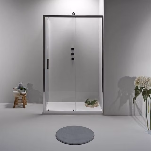 BOX DOCCIA ELITE ANGOLARE 70x140 CM SCORREVOLE CON LATO FISSO TRASPARENTE